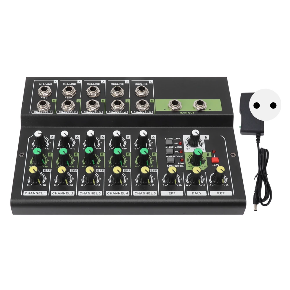 MIX5210FX 10 Channel Effects Mixer Sound Console Compact Sound Studio Mixer Sound Board Portable Digital Mixer 100‑240V EU Plug