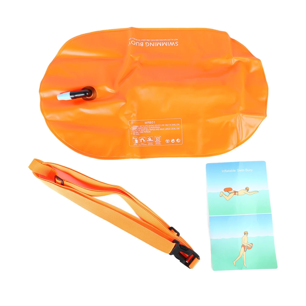 Swim Buoy Open Water Safety Swimming Life Saving Drift Bag for Swim Training Snorkeling Vitality Orange