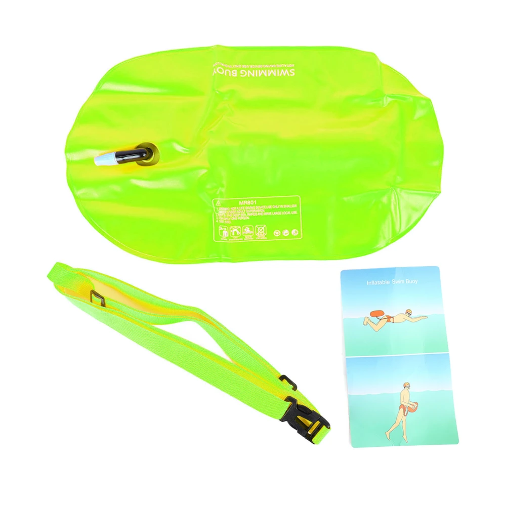 Swim Buoy Open Water Safety Swimming Life Saving Drift Bag for Swim Training Snorkeling Fluorescent Yellow