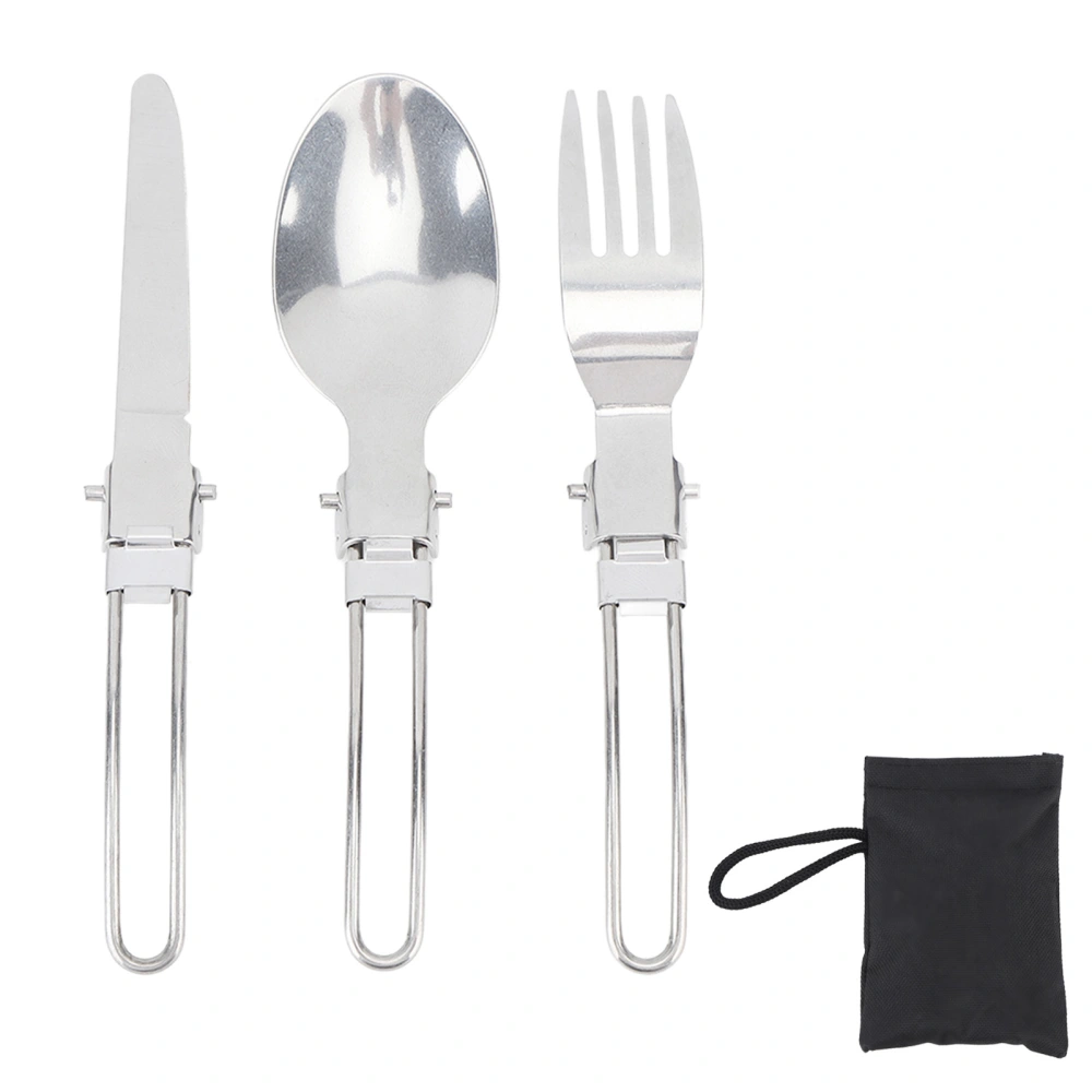 Travel Tableware Set Collapsible Portable Stainless Steel Flatware Sets for Garden Dinner RV Life Daily Life