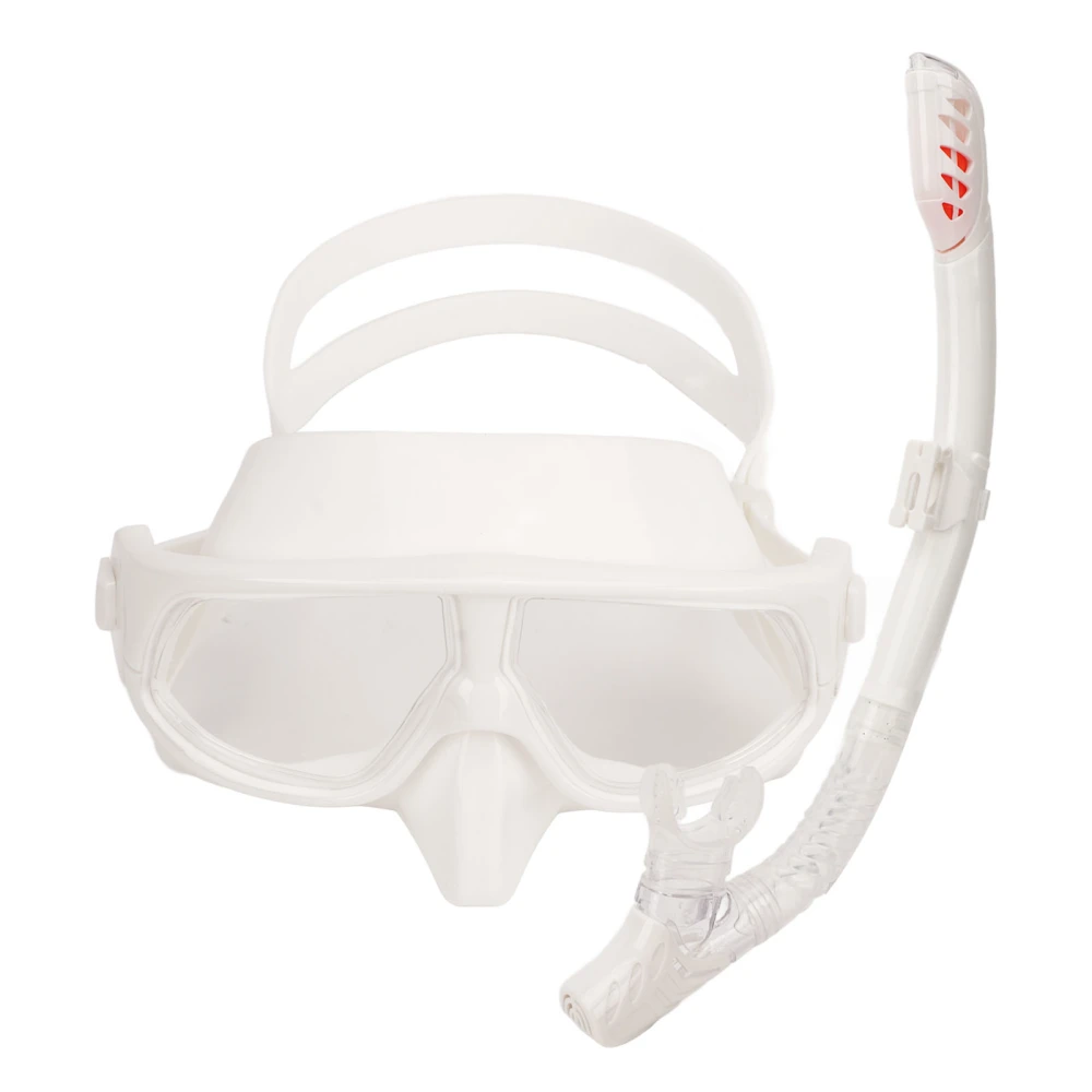 Dry Snorkel Set Wide View Anti Fog Snorkeling Goggles Anti Leak Professional Snorkeling Gear Comfortable Fit White