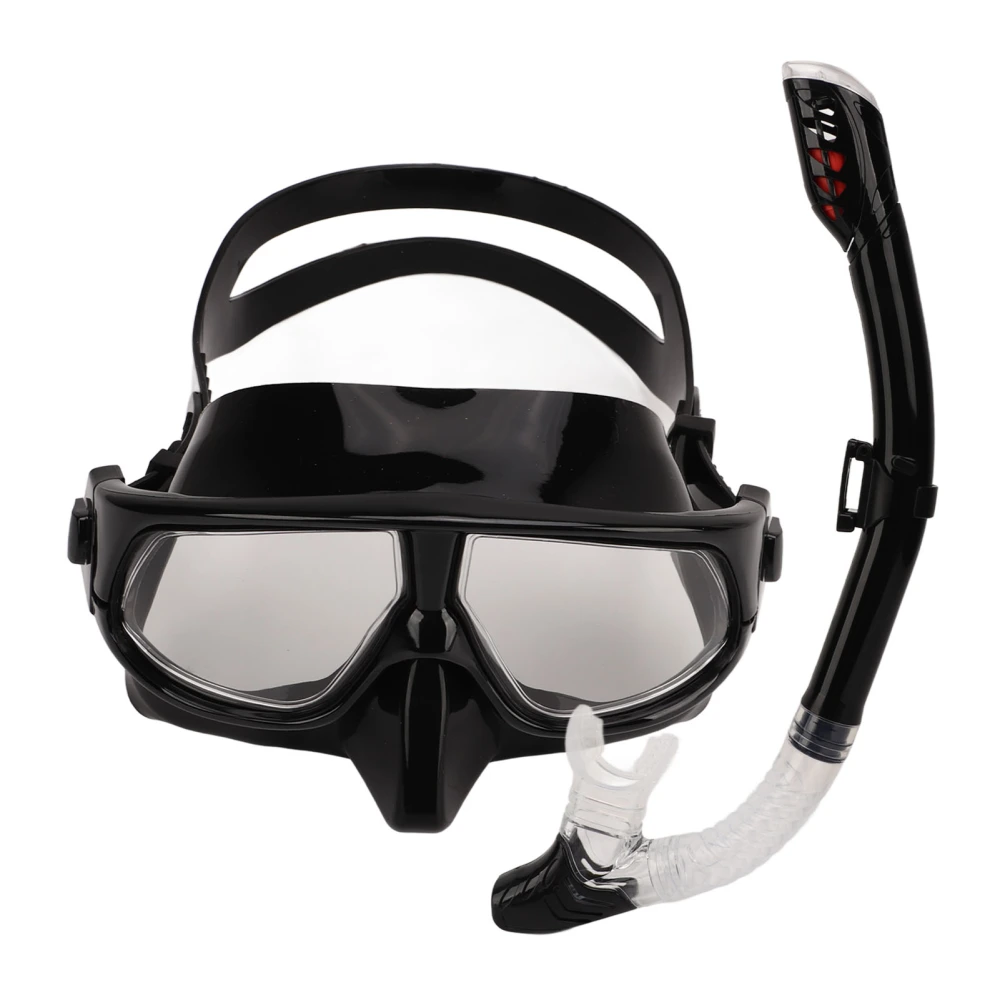 Dry Snorkel Set Wide View Anti Fog Snorkeling Goggles Anti Leak Professional Snorkeling Gear Comfortable Fit Black