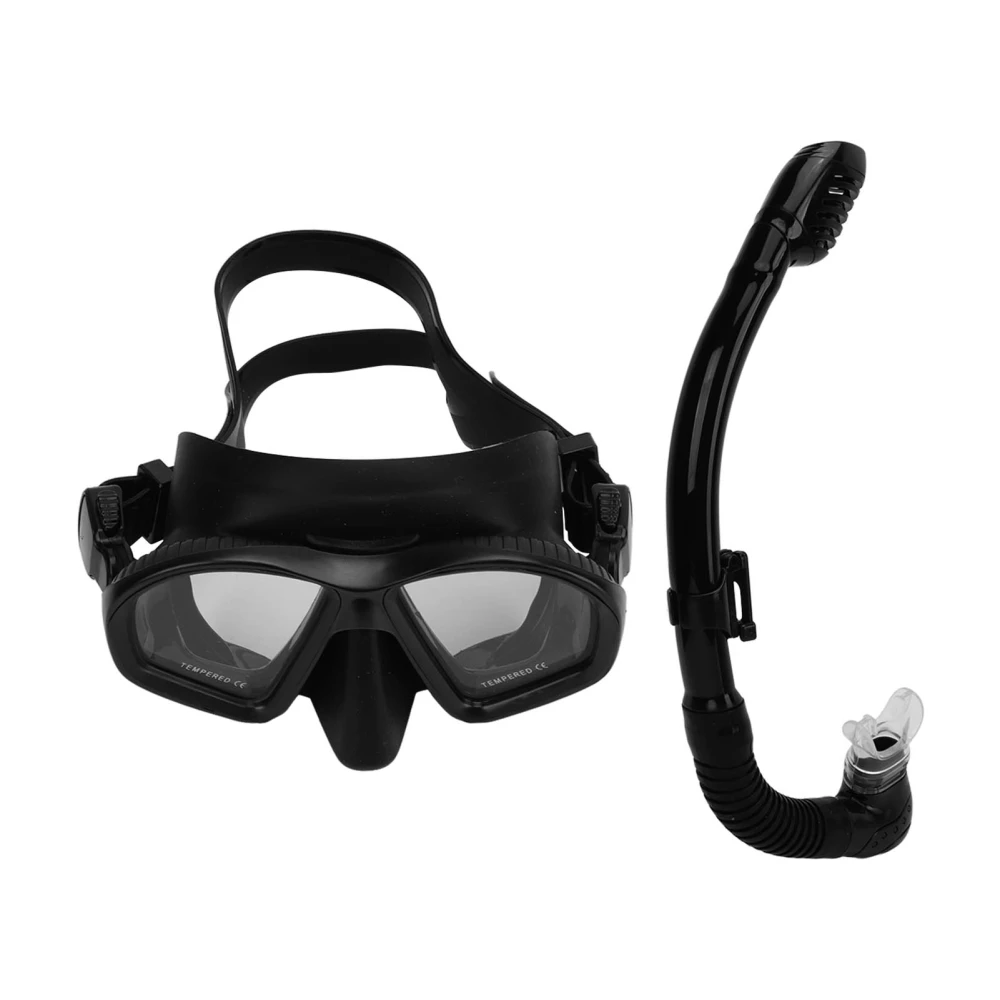 Kids Snorkel Set Anti Fog No Leaking Diving Goggles with Dry Top Snorkel Snorkeling Gear for Swimming Surfing Black