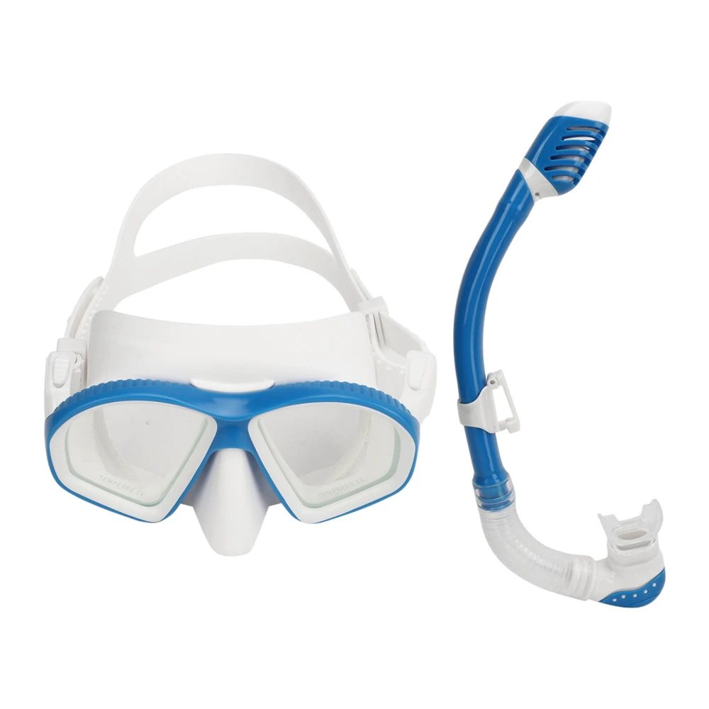 Kids Snorkel Set Anti Fog No Leaking Diving Goggles with Dry Top Snorkel Snorkeling Gear for Swimming Surfing Blue