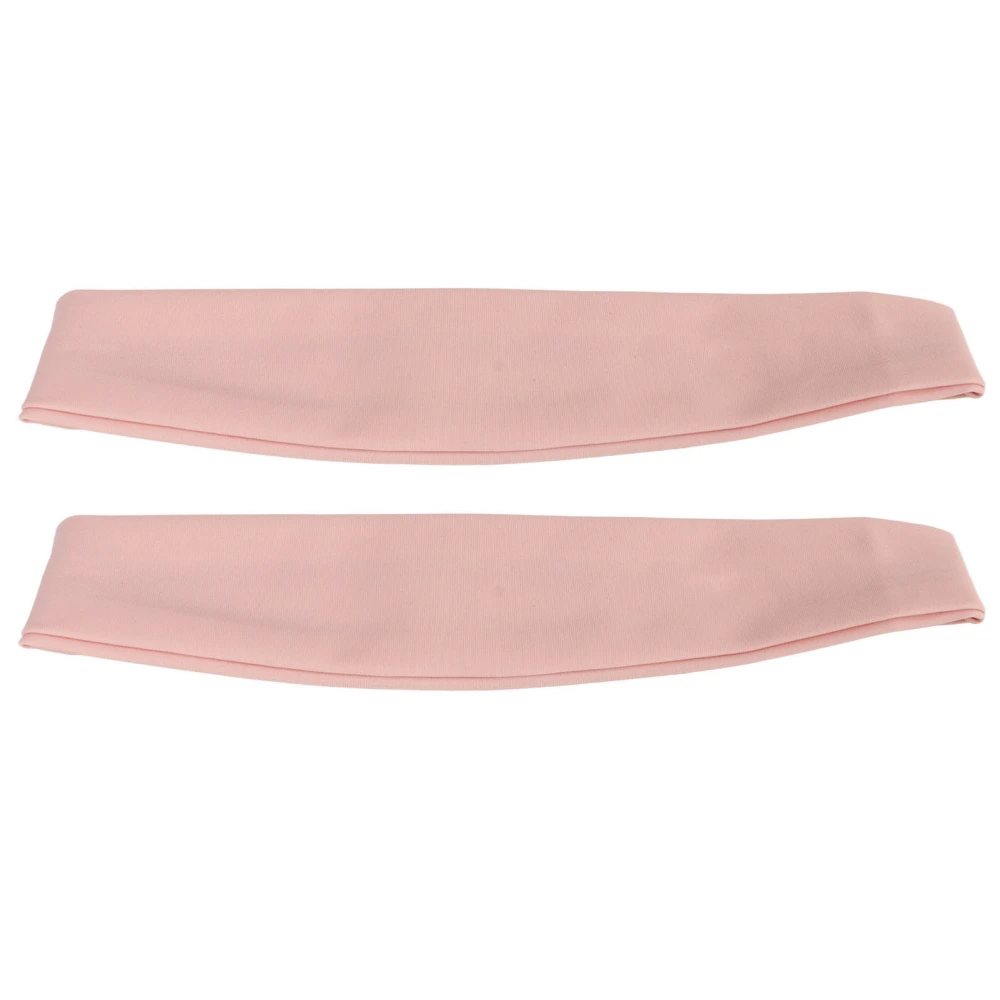 2PCS Running Headband Sun Protection Sweat Absorbing Hair Bandage for Basketball Riding Cycling Light Pink