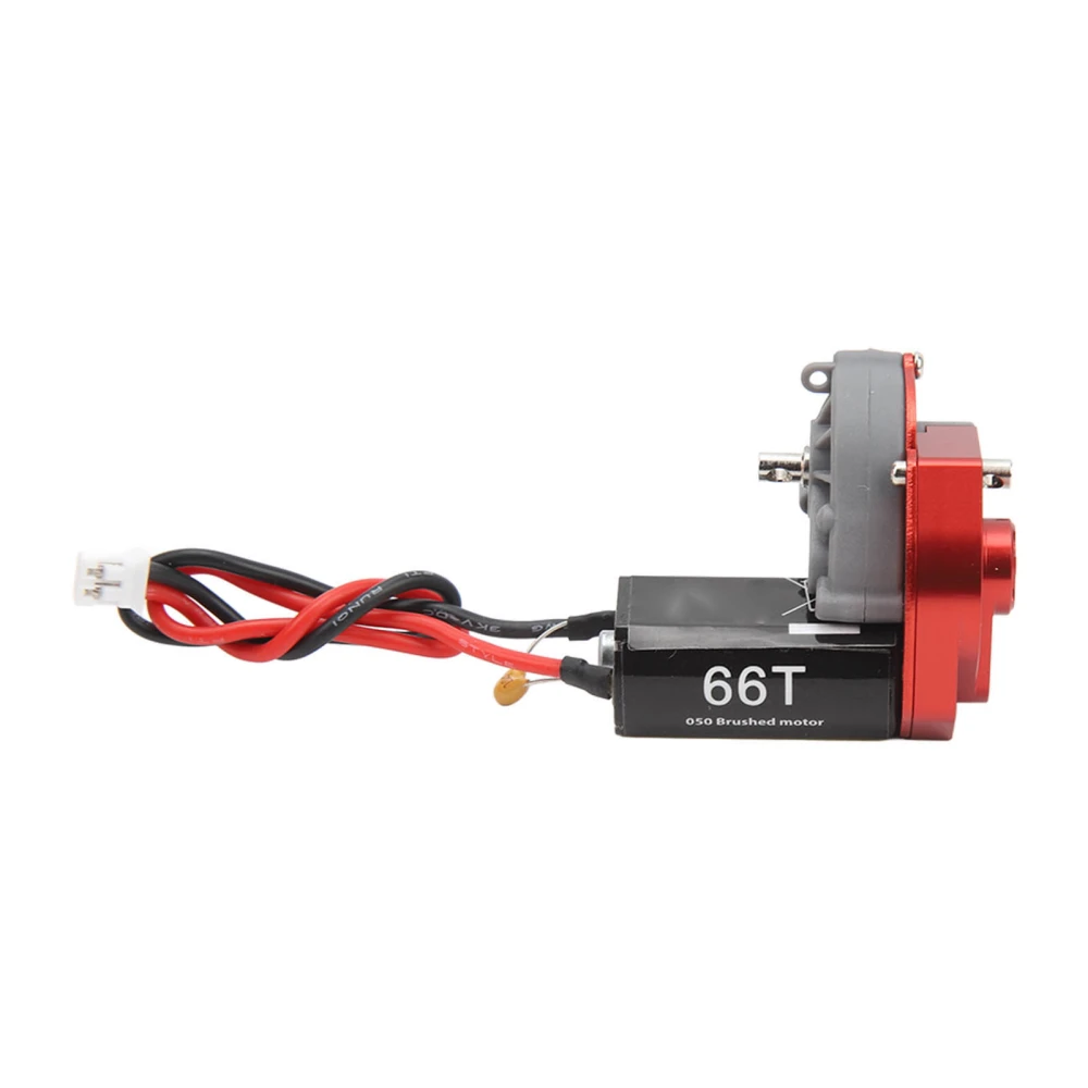 RC Gear Box with 050 66T Brushed Motor 7.4V Efficient Working Low Noise for Axial SCX24 1/24 Crawler Car Red