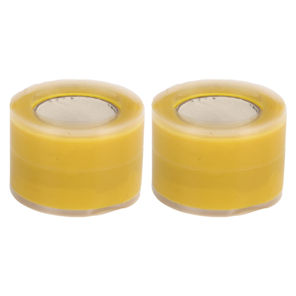 2pcs Silicone Grip Tapes Self Fusing Flexible Tape Portable Double Sided Sealing Tape for Canoe Kayak Carbon Fiber Dragon Boat Paddles Yellow