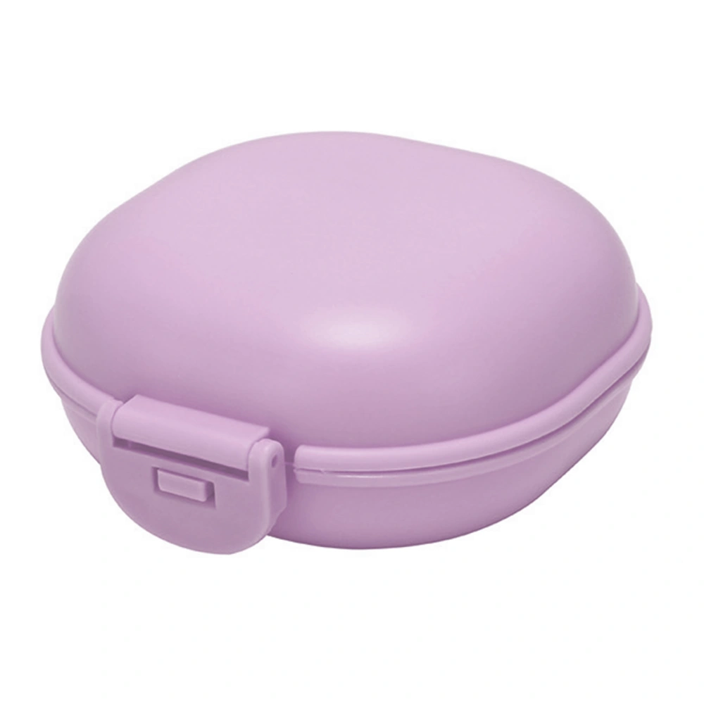 Soap Container Waterproof Portable Soap Rest PP Buckle Lid Soap Case for Travel Home Hotel Dormitory Purple