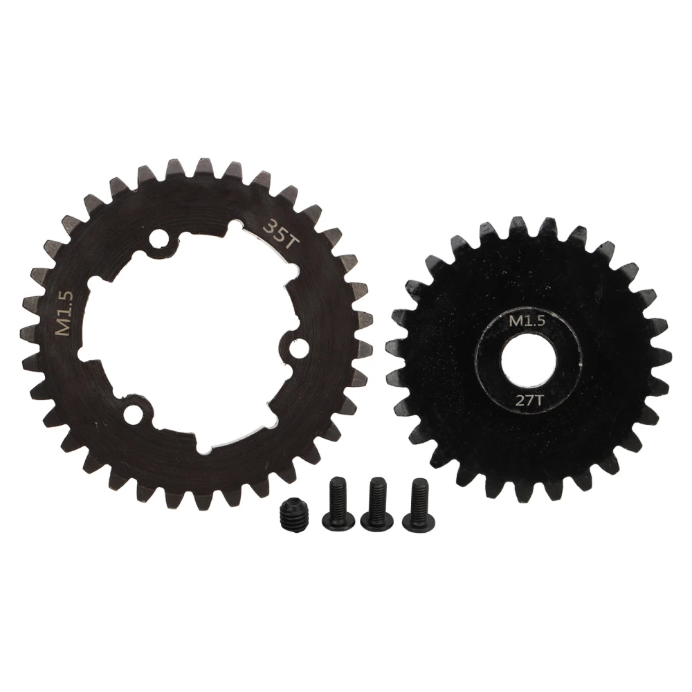 RC 35T Spur Gear Steel Wear Resistant Fine Workmanship M1.5 RC Spur Gear Pinion Set for TRAXXAS 1/5 6S 27T