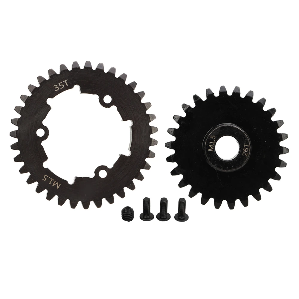 RC 35T Spur Gear Steel Wear Resistant Fine Workmanship M1.5 RC Spur Gear Pinion Set for TRAXXAS 1/5 6S 26T