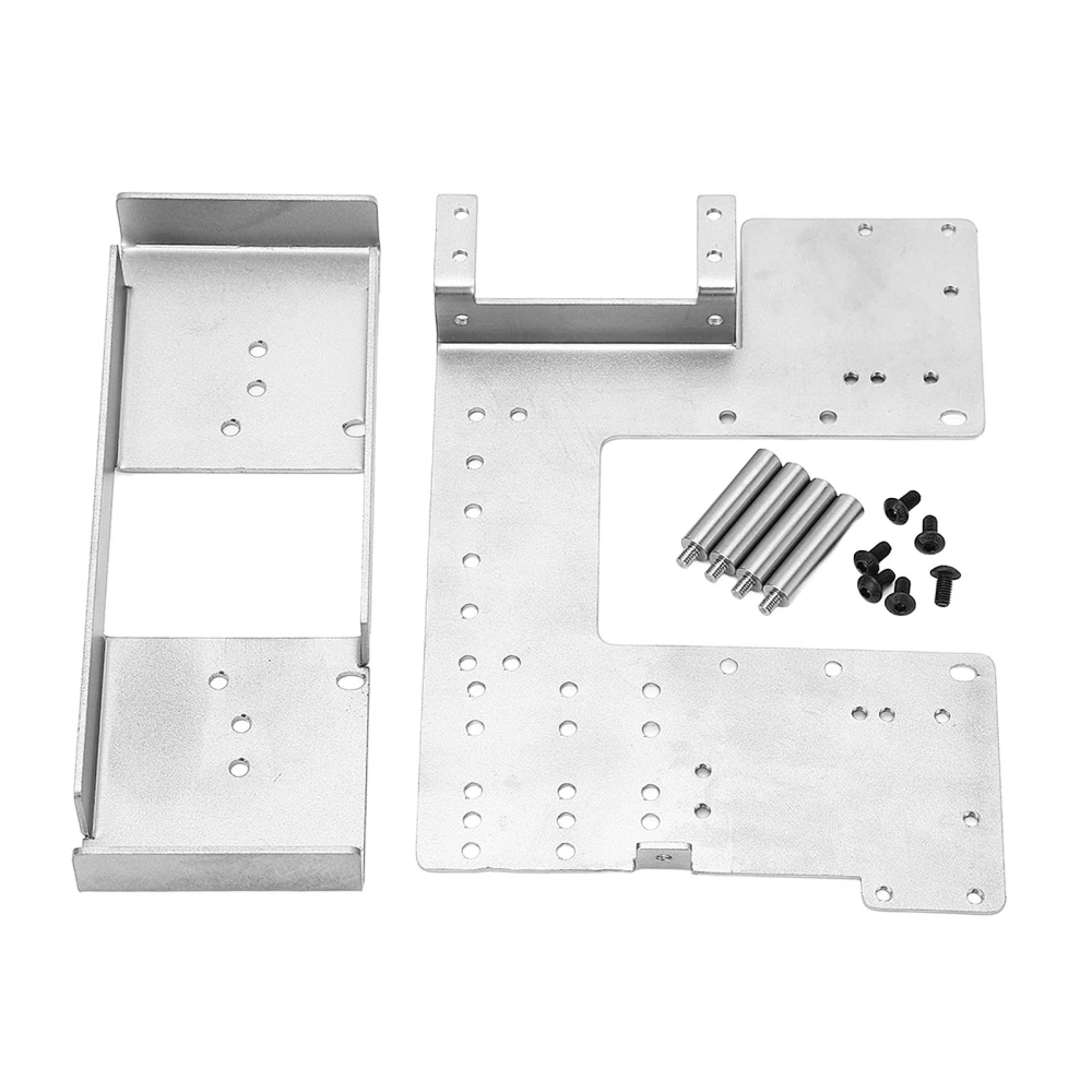 RC Car Stainless Steel Battery Case Second Floor Kit for Tamiya 1/14 Truck DIY Car Models Silver