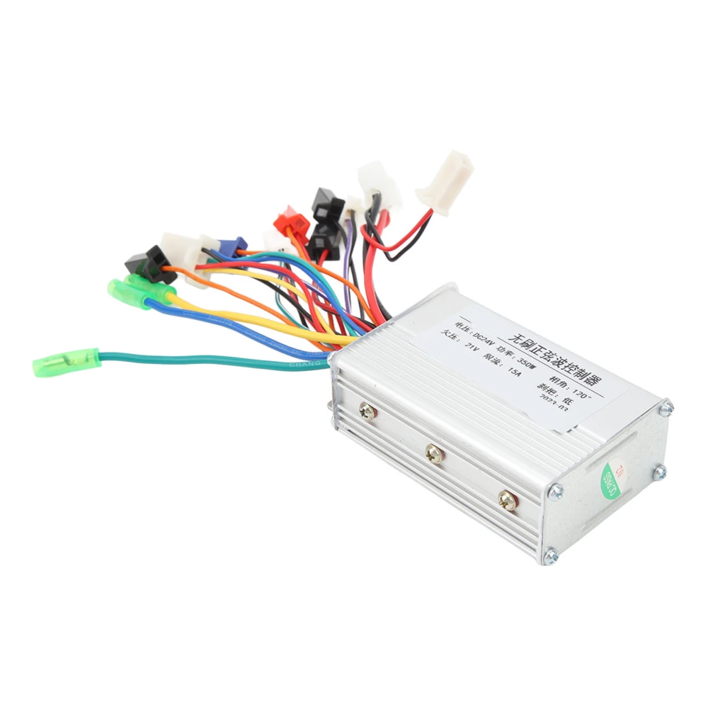 24V 350W Brushless Controller Aluminum Alloy Brushless Motor Controller for Electric Bike Scooter Modification