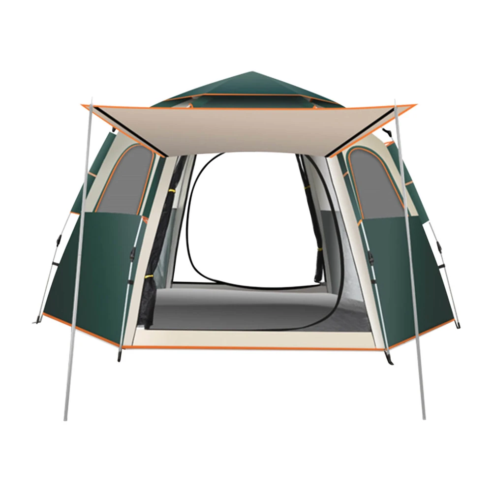 Camping Tent Oxford Cloth Automatic Pop Up Waterproof Double Layer Family Tent for Hiking Traveling Backpacking Green 5 to 8 Person