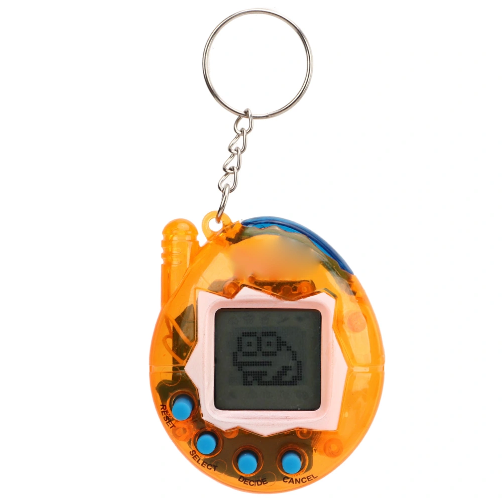 Virtual Pets Keychain Handheld Game Interactive Portable Electronic Pet Toy Great Gift for Kids Orange