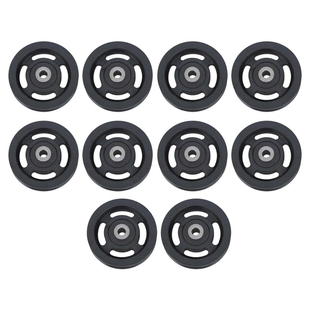 10 PCS Universal Bearing Pulley Wheel Nylon Black Wearable Abration Bearing Pulley Wheel for Gym Equipment Cable Machine