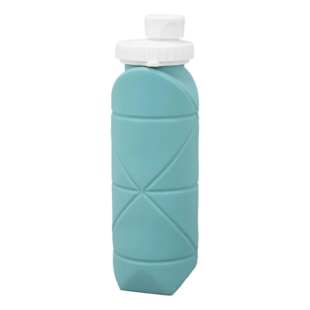 600ml Collapsible Water Bottle Food Grade Silicone Leakage Proof Lightweight Travel Water Bottle for Gym Camping Sports Eucalyptus Green