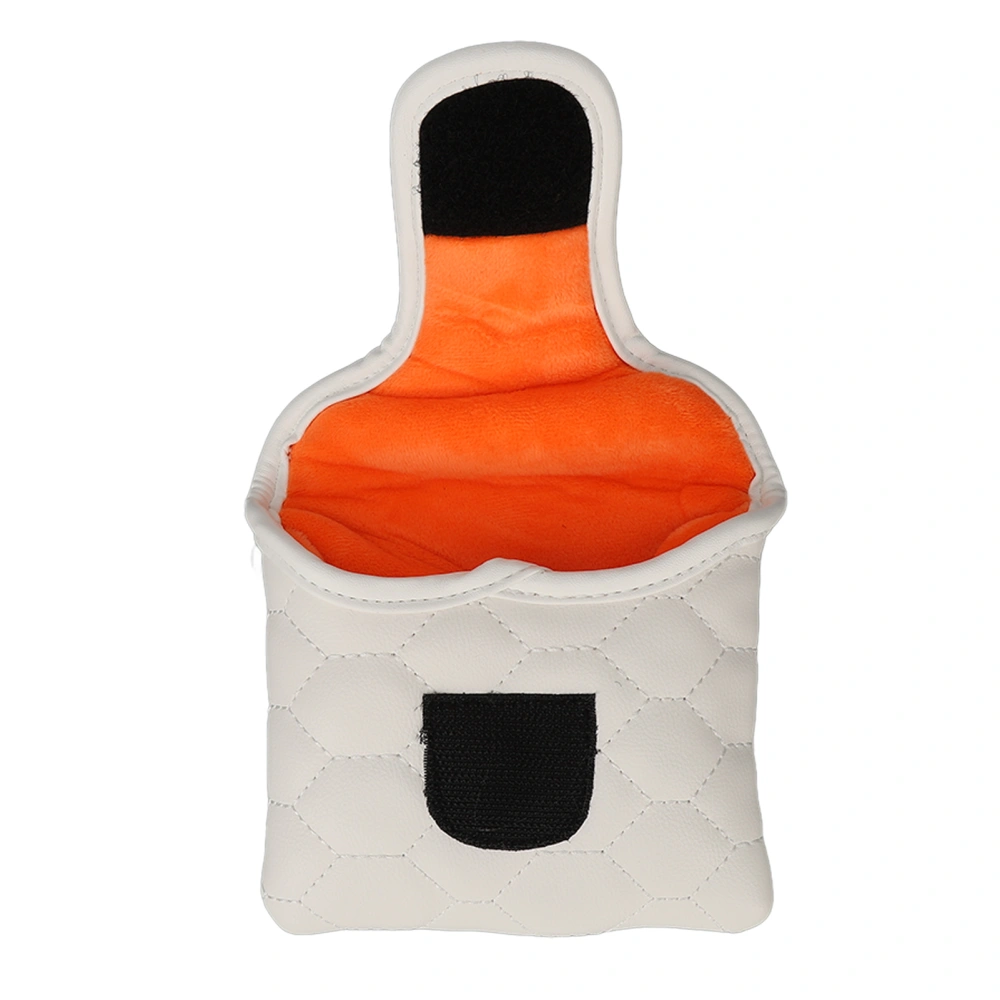 PU Golf Club Head Cover White Golf Head Cover Golf Putter Headcover for Golfer Lovers Square