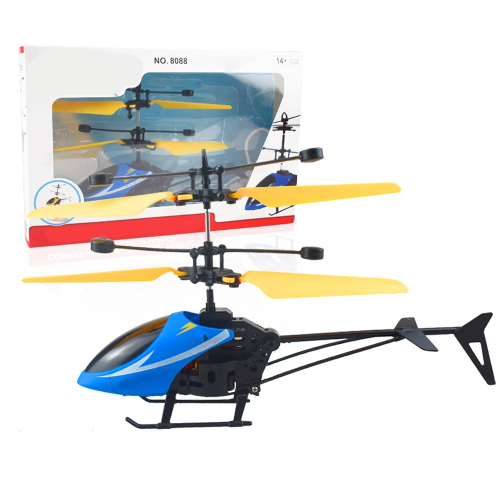 Induction Helicopter Toy for Beginners USB Charging Automatic Rise RC Aircraft Toy Flying Toy for Daily Play Blue