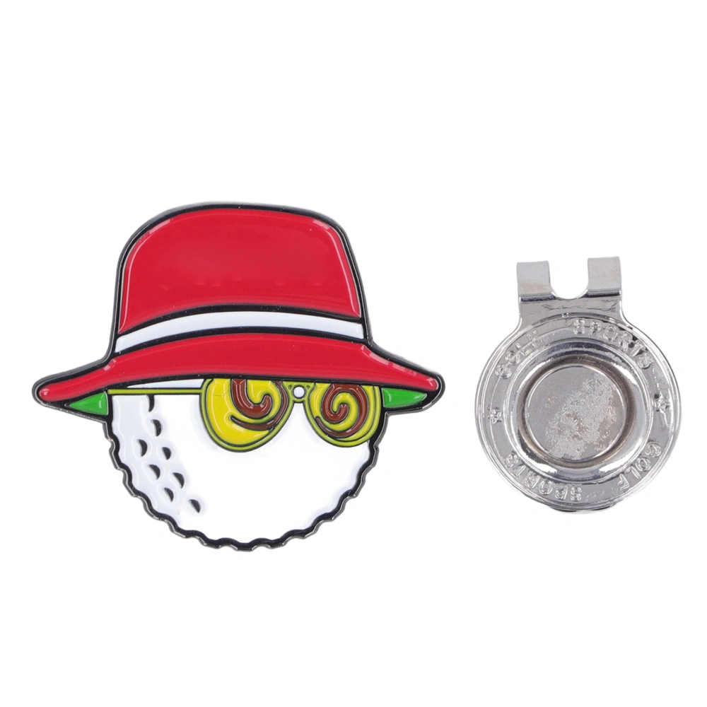 Golf Ball Marker Hat Clips Lightweight Removable Magnetic Anti Rust Glasses Fisherman Hat Clips for Women Men Red