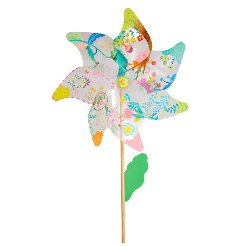 Windmill Toys Colorful Graffiti Transparent Pvc Windmill DIY Children's Painting Art Windmill