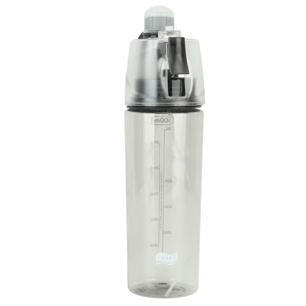 Misting Sports Water Bottle Large Capacity Outdoor Portable Leakproof Spray Cup for Children Students 600ml