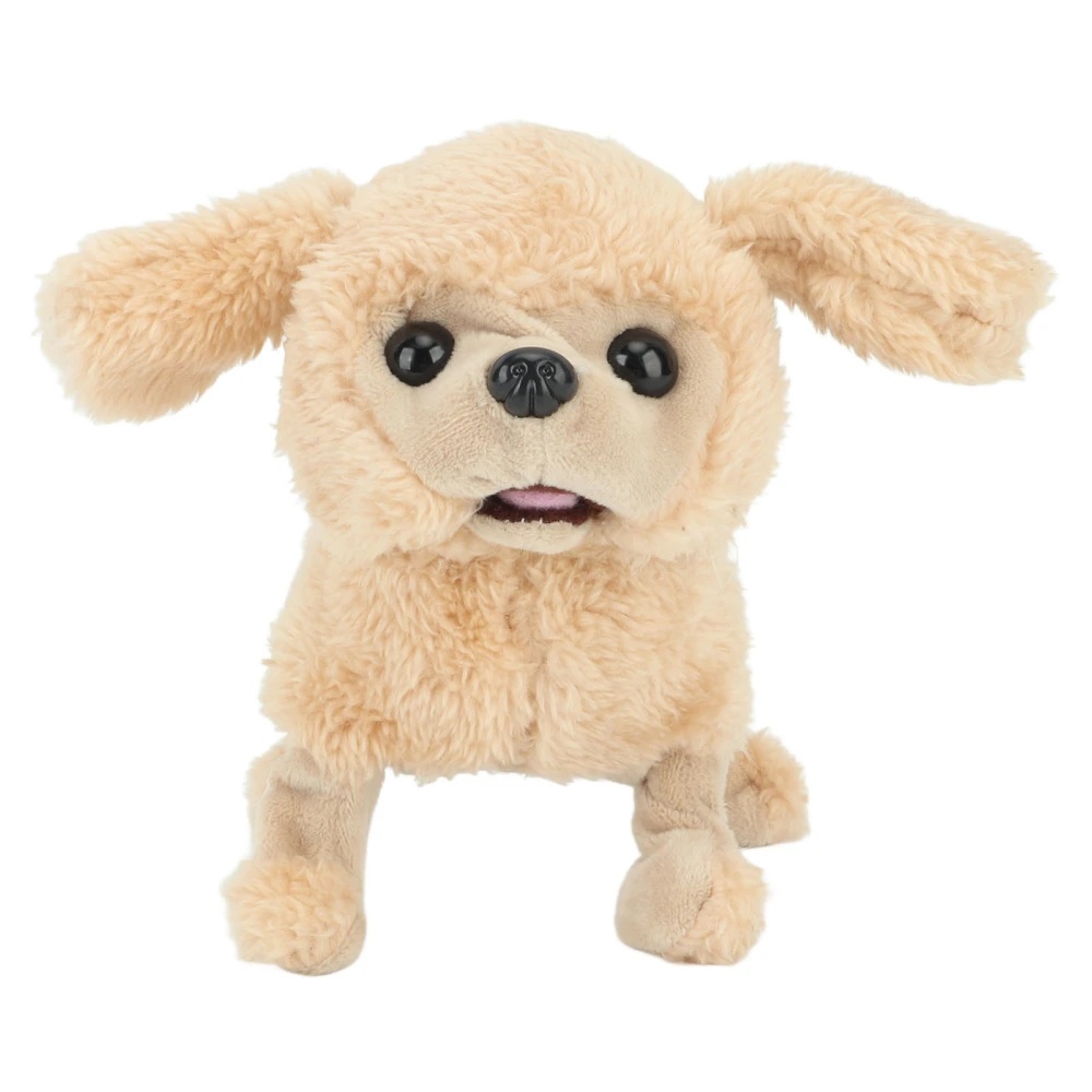 Electronic Plush Puppy Dog Toy Cute Singing Walking Tail Wagging Soft Electronic Interactive Dog for Girls Brown