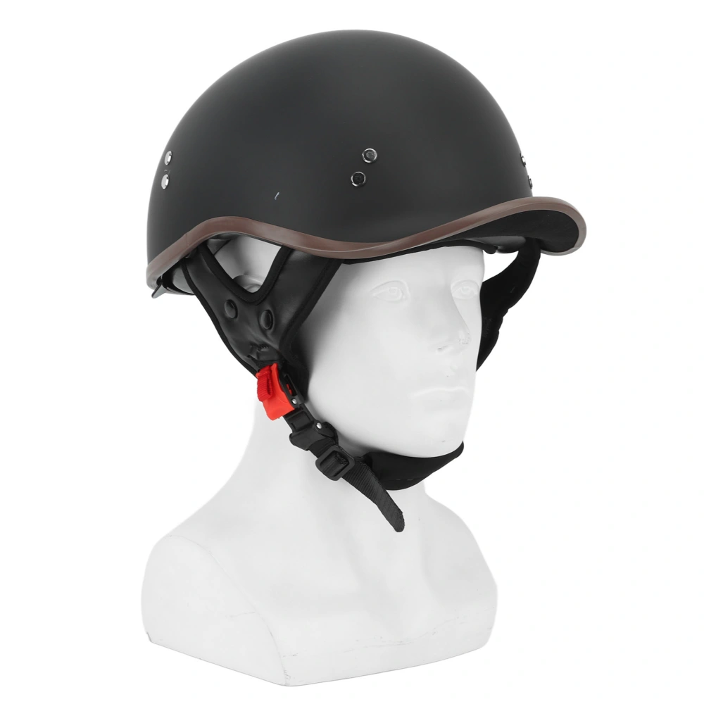 Motorcycle Half Helmet with Sun Visor ABS Hygroscopic Streamlined Outdoor Half Face Helmet for Men Women Warp Tail Matte Black 007 M 55‑57cm/21.6‑22.4in