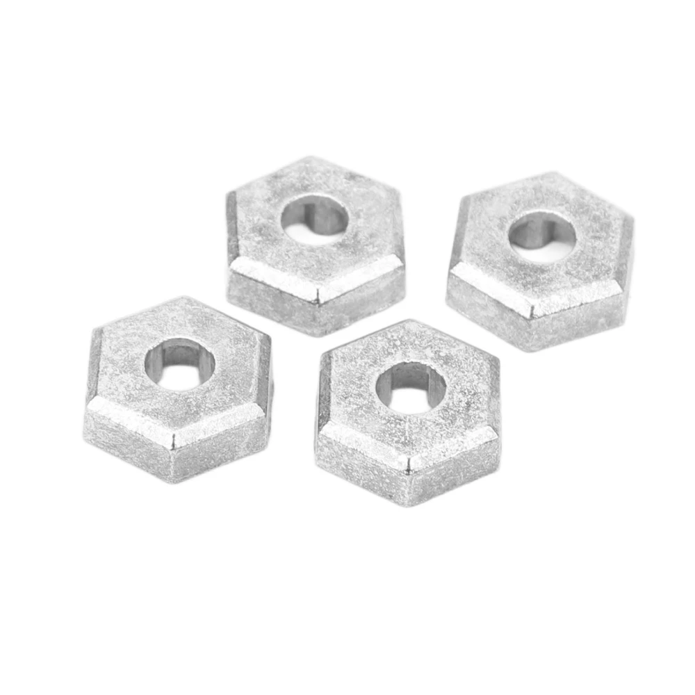 4PCS 1/16 RC Hex Coupler Zinc Alloy Silver RC Wheel Hex Hub Adapter for SCY 16101 16102 16103 16201 1/16 RC Cars