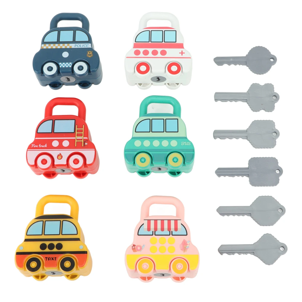 Lock Key Car Toys DIY Cartoon Interesting Toddler Car Activities Educational Sensory Fine Motor Skills Developmental Toy