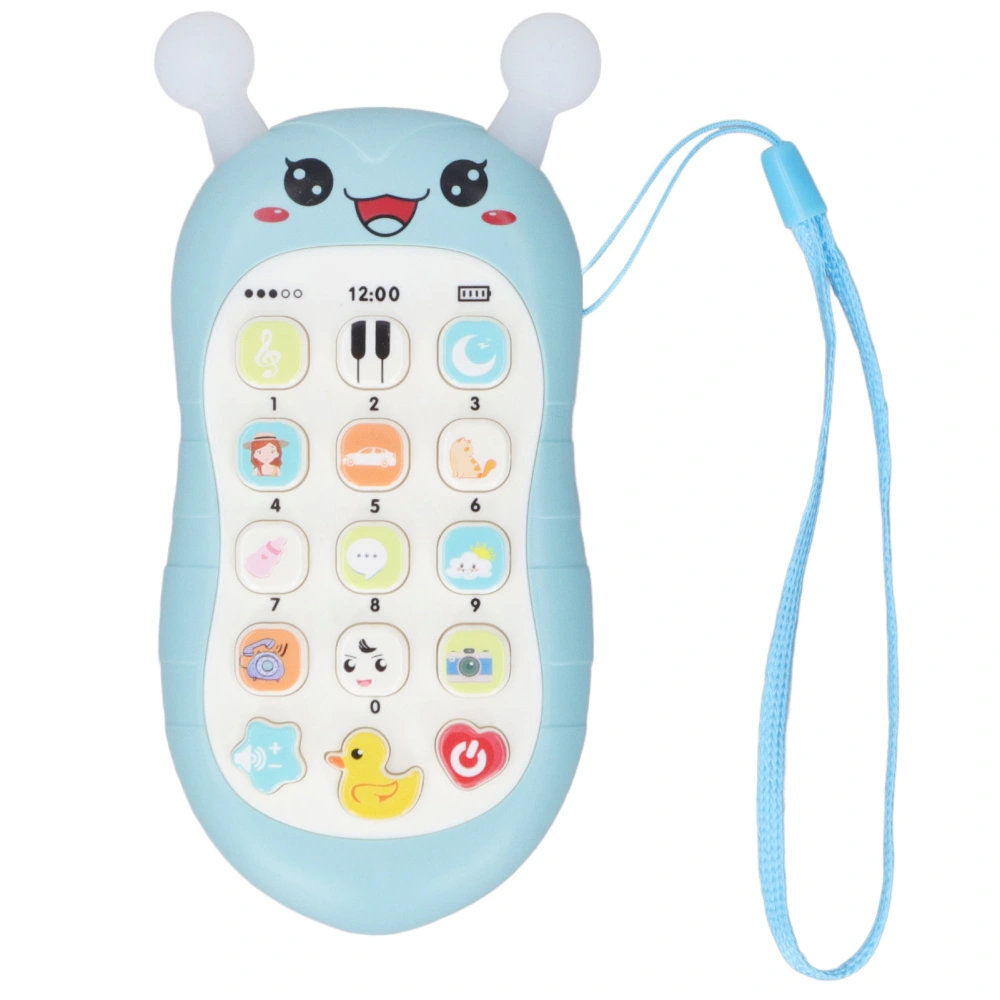 Music Phone Toy Volume Adjustable Soft Wear Resistant Educational Music Teething Toy Gift Blue