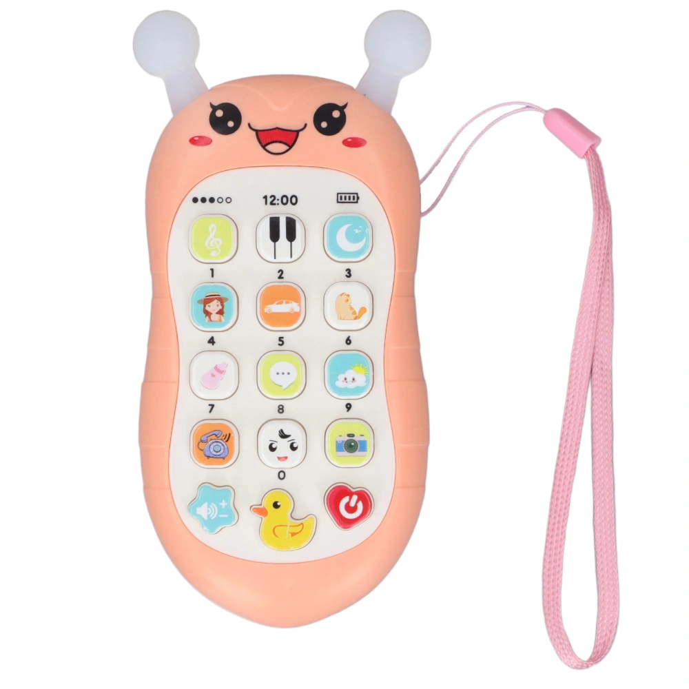 Music Phone Toy Volume Adjustable Soft Wear Resistant Educational Music Teething Toy Gift Red