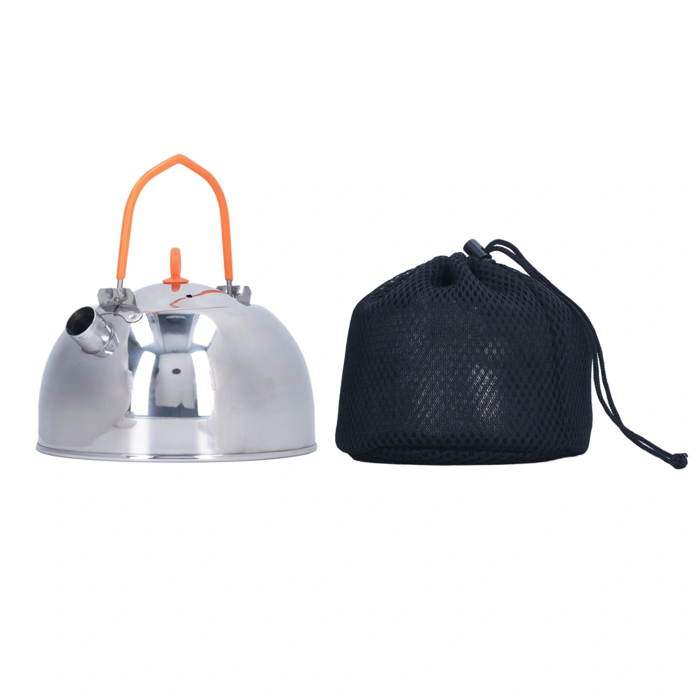 Portable Camp Tea Pot 304 Stainless Steel Heat Insulation Prevent Scald Mini Tea Kettle for Outdoor Picnic Fishing