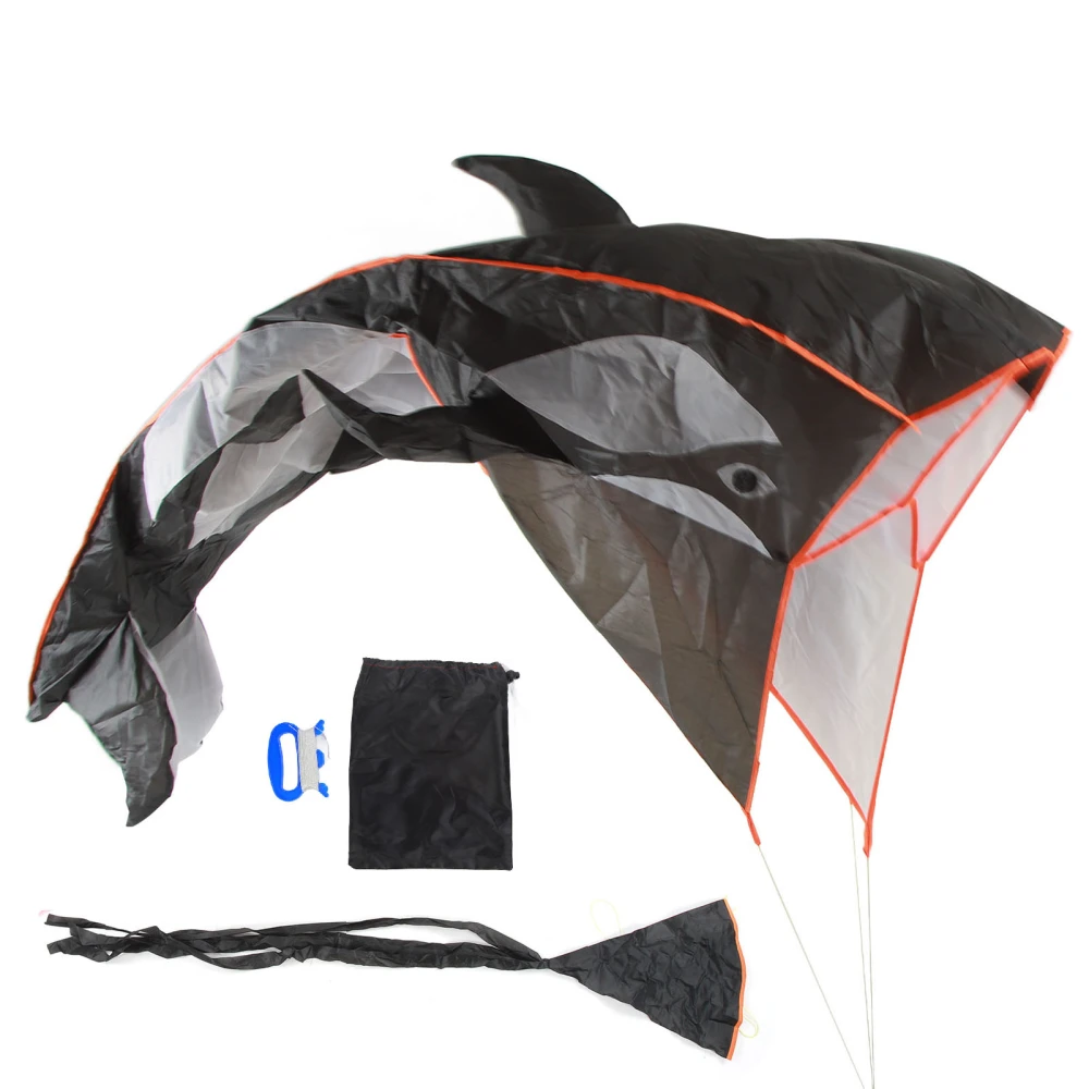 Unisex 3D Whale Kite Frameless Soft Parafoil Cartoon Animal Waterproof 3D Frameless Breeze Kite for Beach