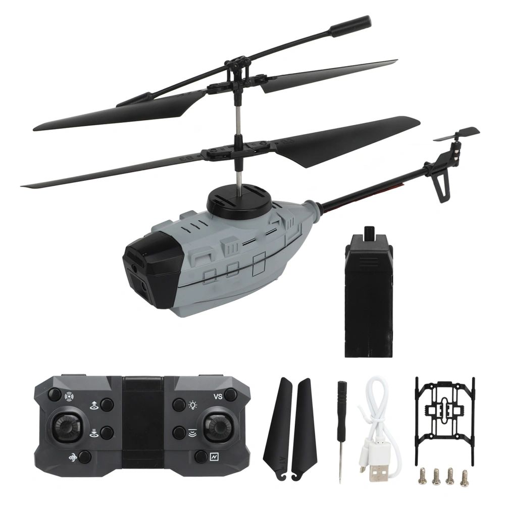 Remote Control Helicopter Automatic Obstacle Avoidance 4k Dual Camera High Definition Aerial Photography Helicopter Toy for Boys Adults Grey 1 Battery