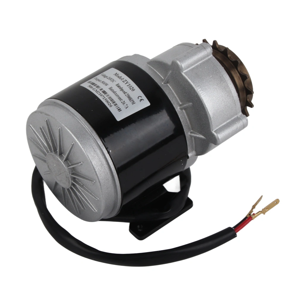 24v 500w Gear Reduction Electric Motor Two Stage Deceleration Large Torque Motor 16 Teeth Sprocket for Electric Bicycles