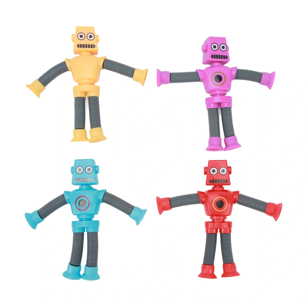 4PCS Telescopic Suction Cup Robots Toy Plastic Flexible Cartoon Puzzle Suction Cup for Boys Girls