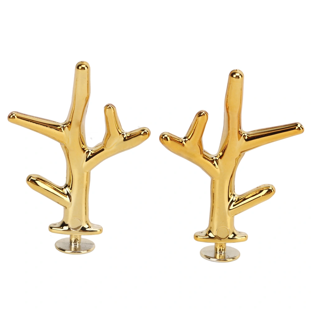 2PCS Antler Shoe Decoration ABS Reindeer Antler Shoe Clips Accessories for Christmas Gifts Gold