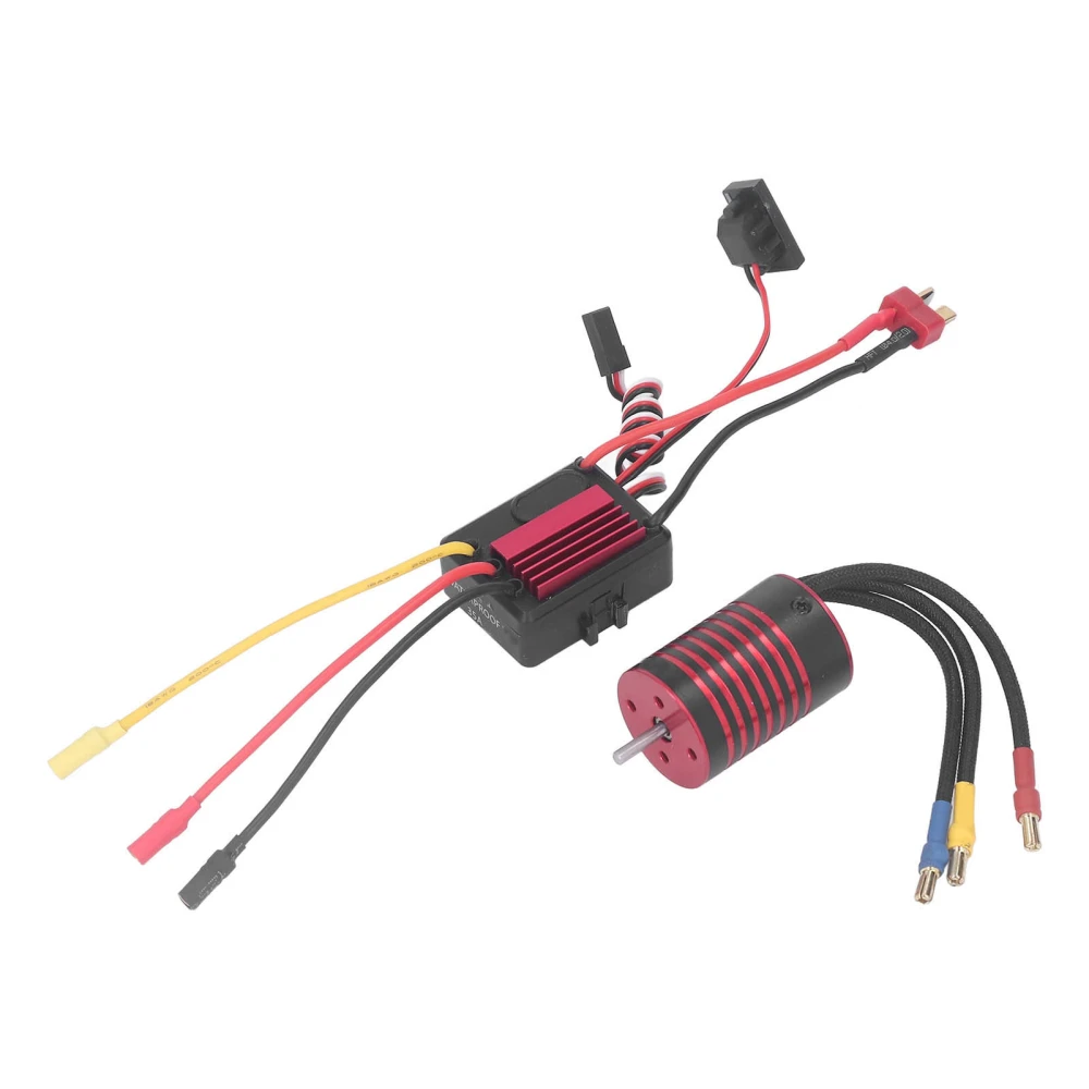 Motor ESC Set 2838 Brushless Motor and 35A Brushless ESC Replacement for 1/14 1/16 RC Car Red 4400KV