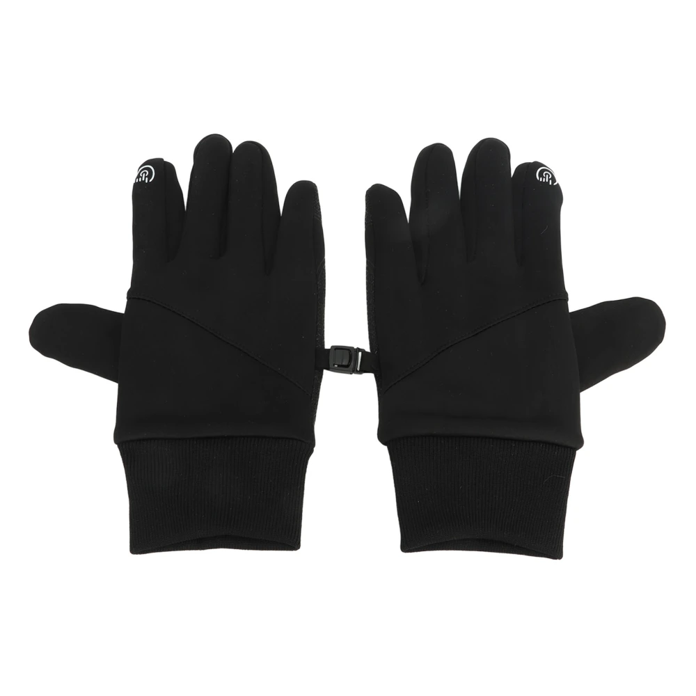 1Pair Full Finger Bicycle Gloves Touch Screen Warm Gloves for Men Women Riding Training Shooting Black L