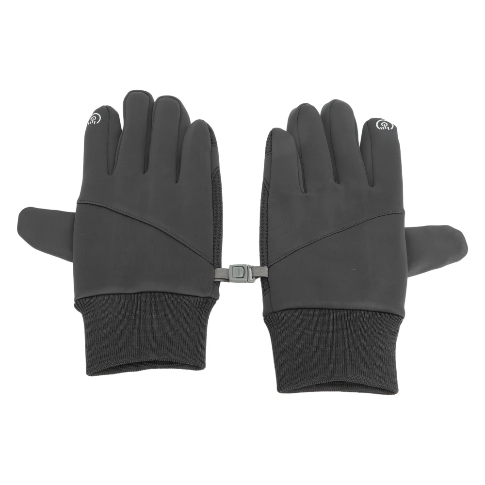 1Pair Full Finger Bicycle Gloves Touch Screen Warm Gloves for Men Women Riding Training Shooting Gray L