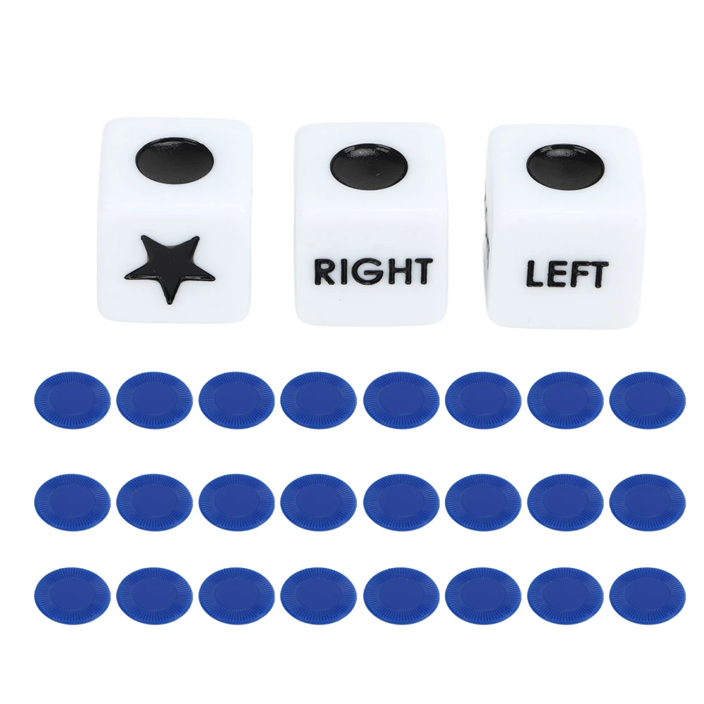 Left Right Center Dice Classic Games Plastic Left Right Center Dice Game Kit for Party Home