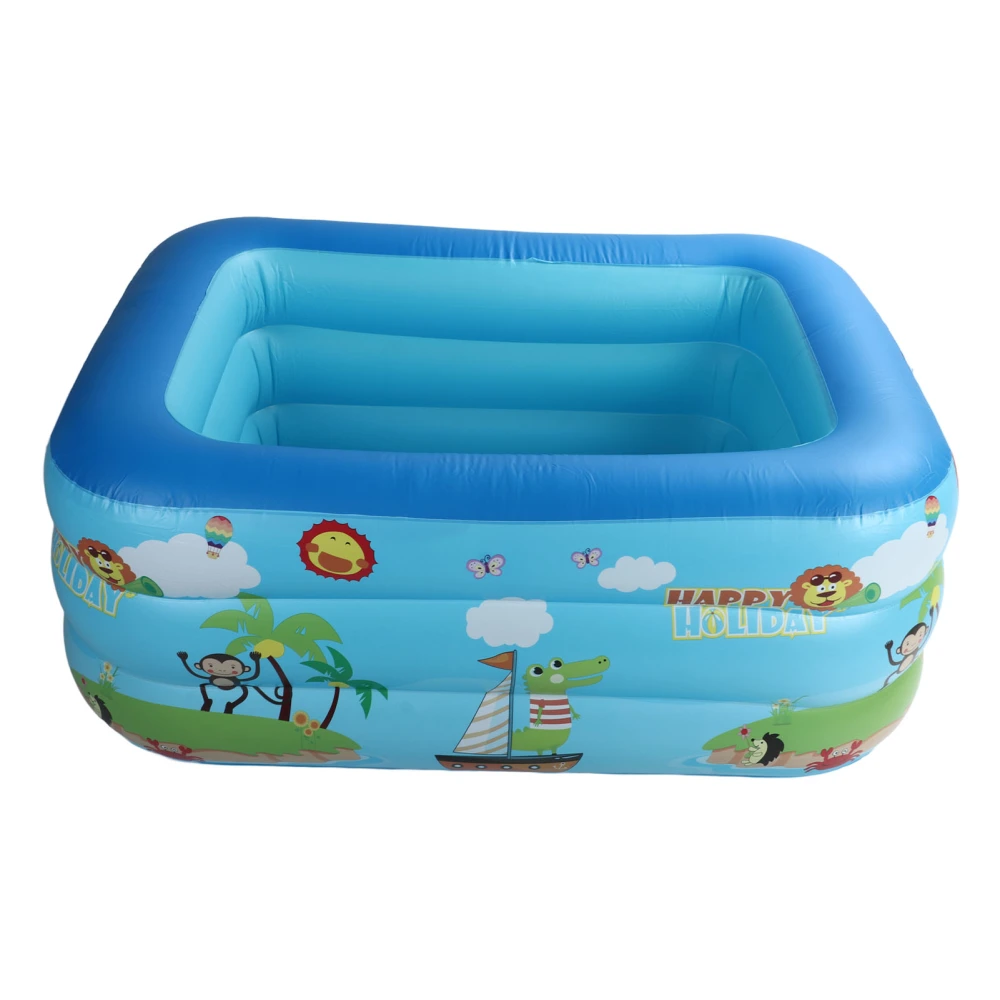 Inflatable Swimming Pool Zoo Print Rectangular Thickened Ocean Ball Toy Pool Three Layers Bubble Bottom Pool