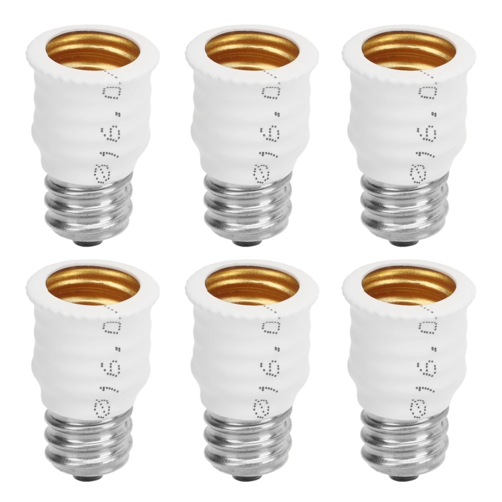 6Pcs E12 to E14 Adapter Converter E14 to E12 Light Bulb Adapter for Garages Bedrooms Living Rooms Kitchens Corridors White