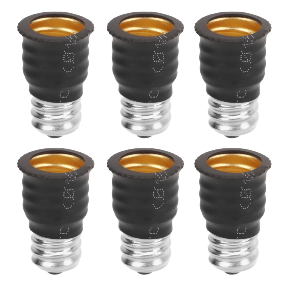 6Pcs E12 to E14 Adapter Converter E14 to E12 Light Bulb Adapter for Garages Bedrooms Living Rooms Kitchens Corridors Black