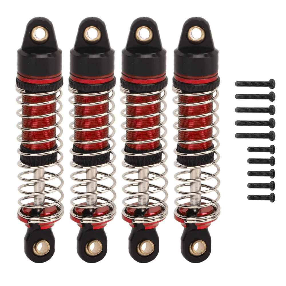 4pcs RC Shock Absorbers Replacement Aluminum Alloy RC Car Dampers for Traxxas 1/18 Red