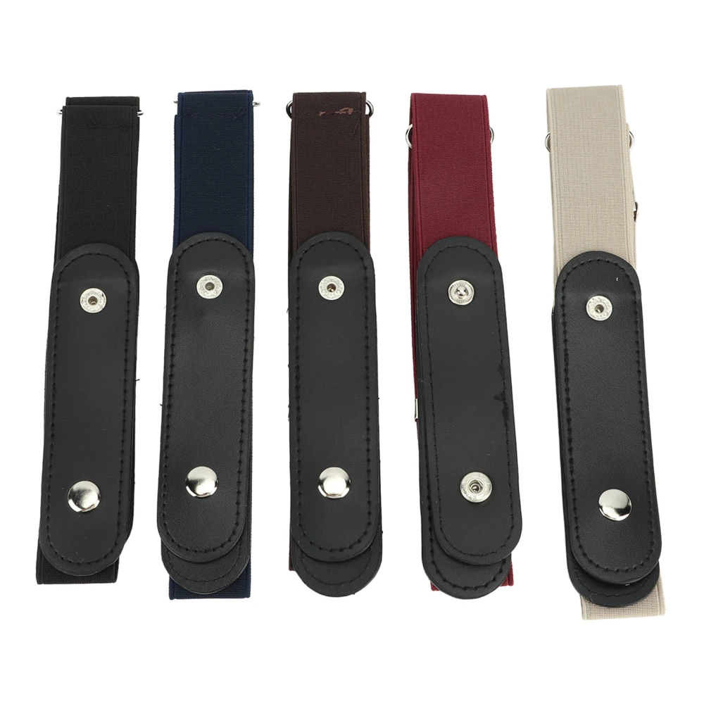 5PCS No Buckle Stretch Belt Adjustable Multi Color Buckle Free Elastic Waist Belt for Pants Dresses