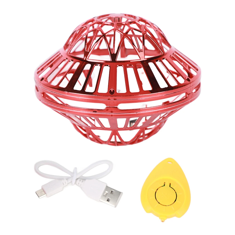 Flying Orb Toys LED Light USB Floating Induction Roundabout Fly Toy for Boys and Girls Red