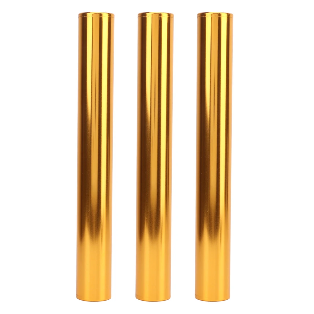 3Pcs Aluminum Alloy Track Field Relay Batons Track Batons Race Equipments for Running Race Team for Outdoor Running Race Student Relay Events Gold