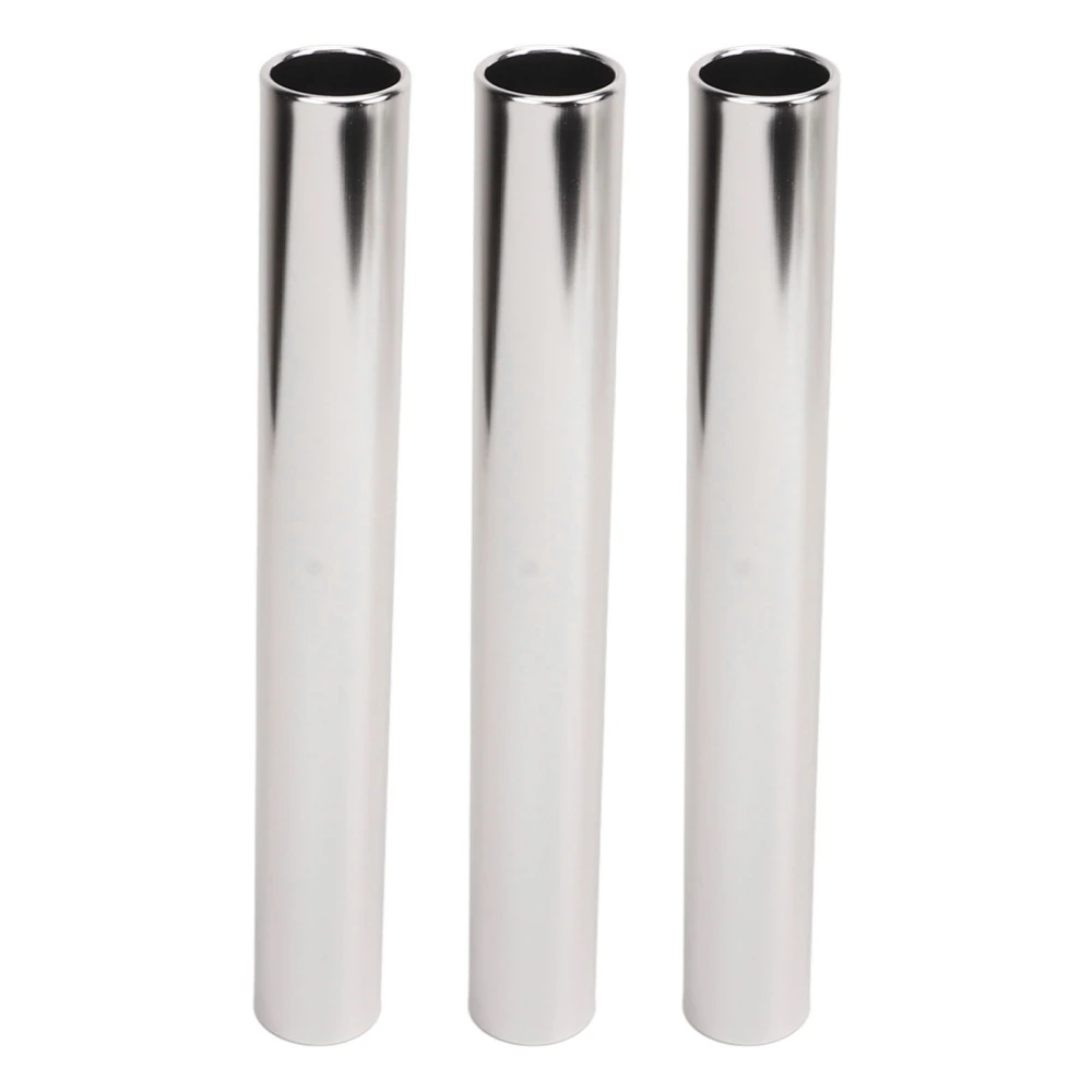 3Pcs Aluminum Alloy Track Field Relay Batons Track Batons Race Equipments for Running Race Team for Outdoor Running Race Student Relay Events Silver