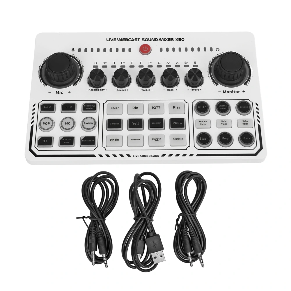 Live Sound Card Intelligent Noise Reduction USB Mini Sound Mixer Board for Music Recording Karaoke Singing